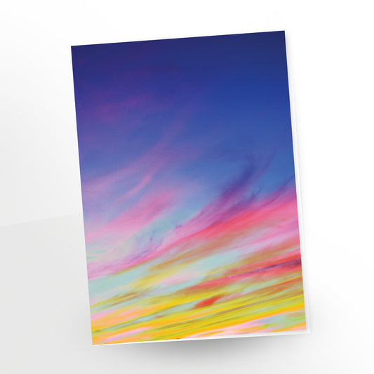Bon anniversaire ! This eye-catching greeting card features a stunning sunset sky that is sure to surprise and delight your friends and family. C-123-bon-anniversaire