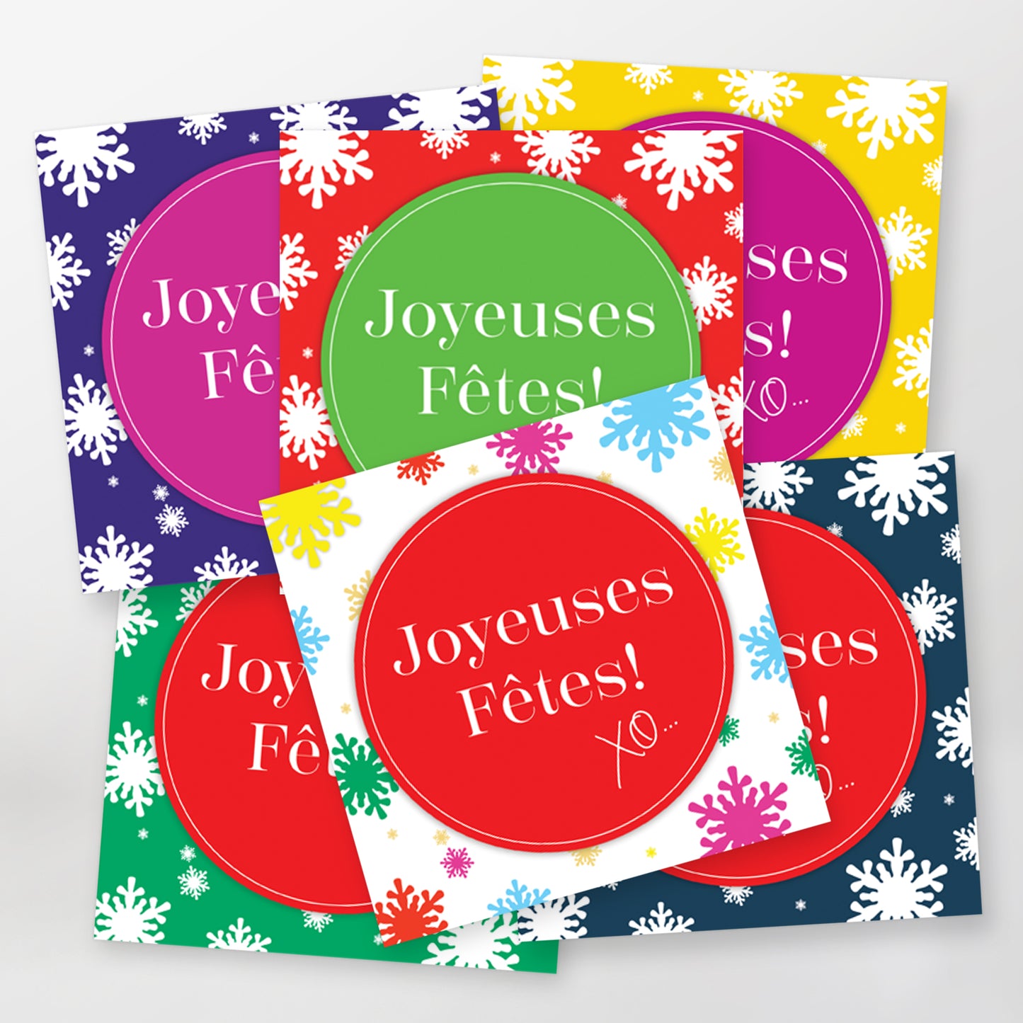 Joyeuses fêtes XO - Série 2 | Ensemble de 6 cartes de voeux